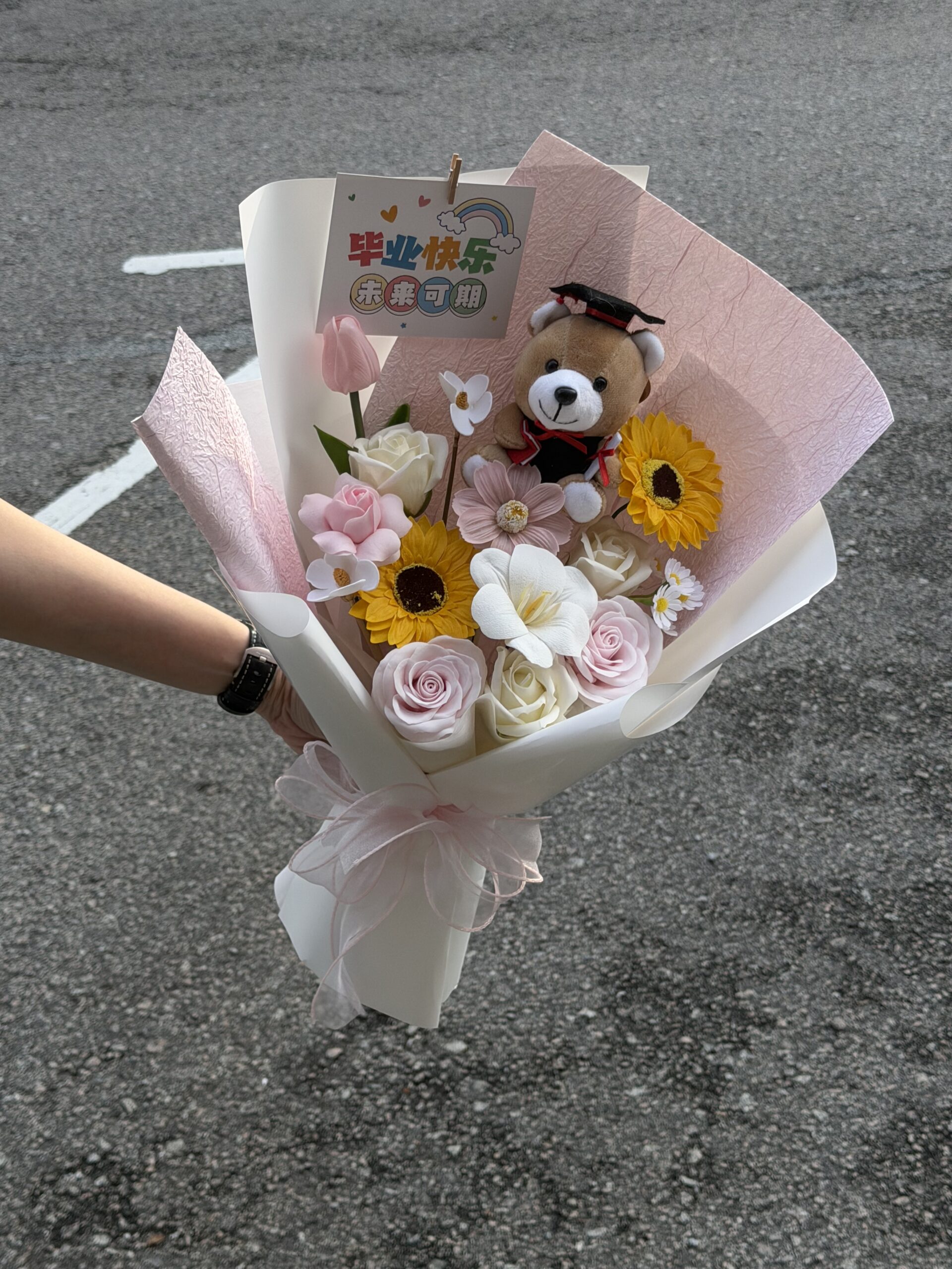 Mix Garden Soap Flower Bouquet -太阳香皂花混搭花束 粉色