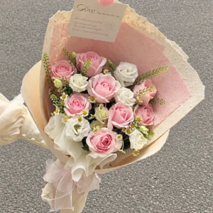 8 Pink Roses Bouquet - 8朵粉色玫瑰
